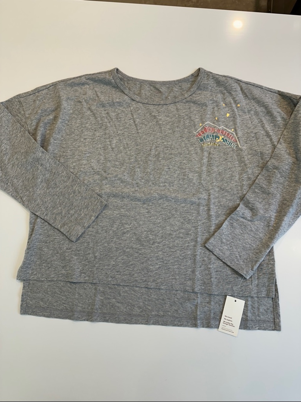 Tea Collection Girls Let Your Little Light Shine Namaste Graphic Tee Size 14